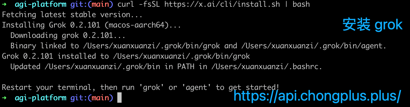 安装 Grok CLI